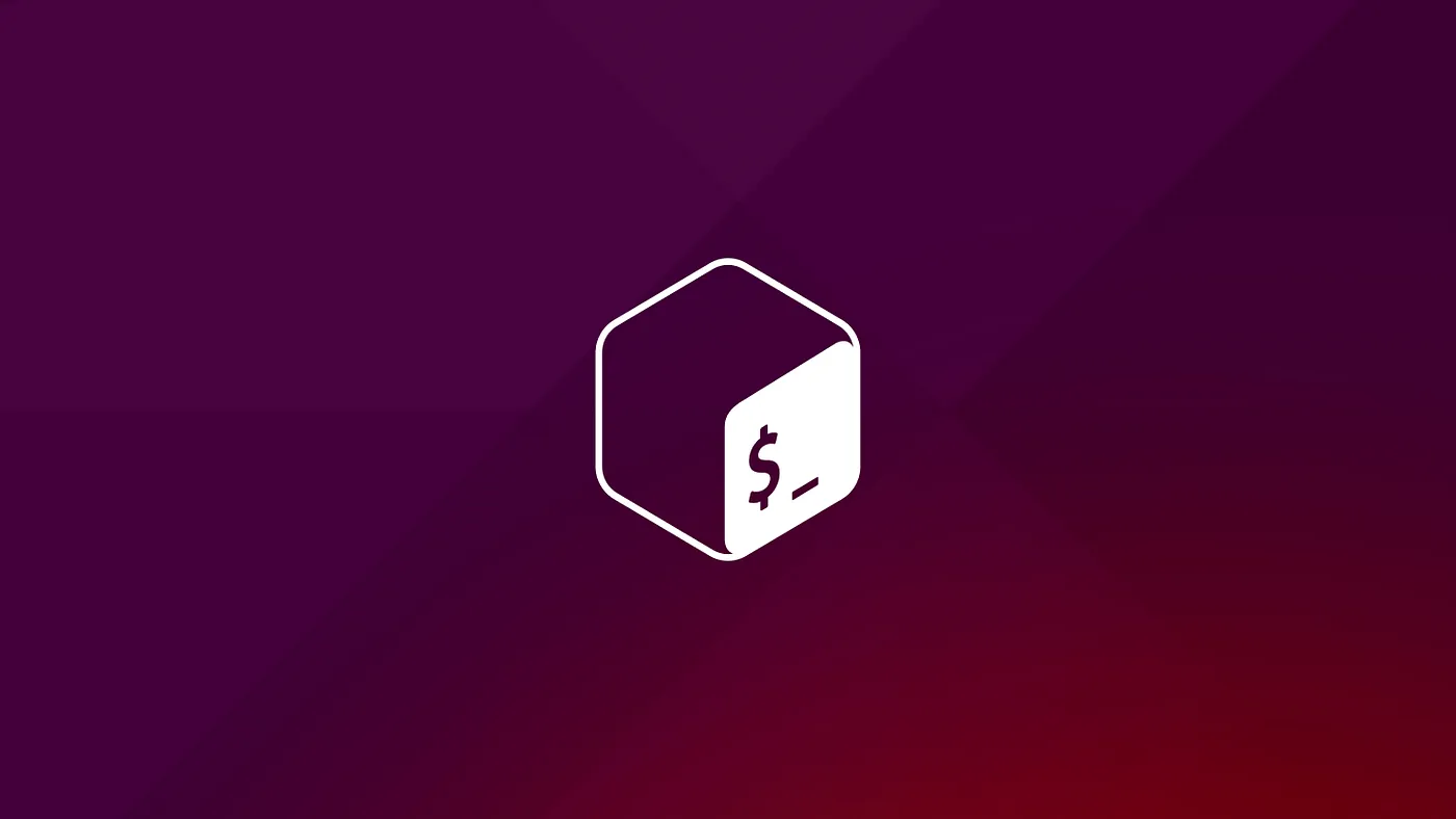 Logo de la terminal de Linux sobre fondo neutro